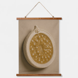 Tapiz Con Marco De Madera Arte de pared de rodaja de cítrico naranja