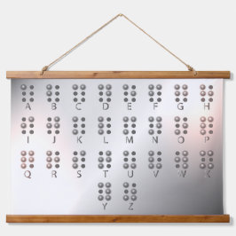 Tapiz Con Marco De Madera Arte de pared educativo con alfabeto braille