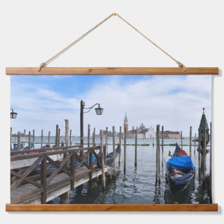 Tapiz Con Marco De Madera Arte de pared Italia Tapiz de góndolas venecianas