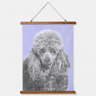 Tapiz Con Marco De Madera Arte de perro azul grisáceo de juguete en miniatur