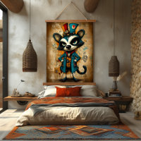 Arte de personaje de mapache abstracto peculiar