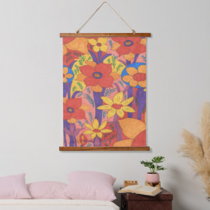 Tapiz Con Marco De Madera Arte de Sunshine and Wildflowers