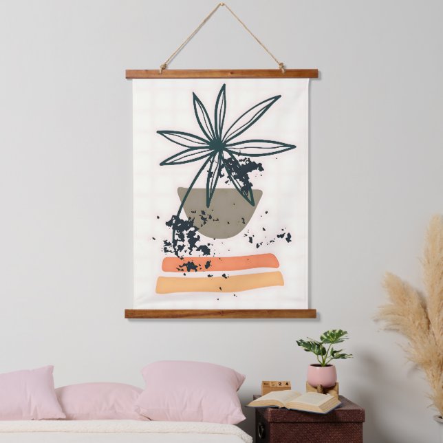 Tapiz Con Marco De Madera Arte Minimalista moderno (Dormitorio)