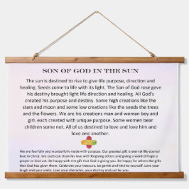 Tapiz Con Marco De Madera Arte mural Hijo de Dios en el Sol