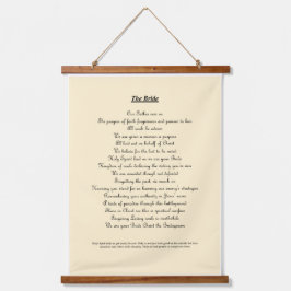 Tapiz Con Marco De Madera Arte mural titulado "La novia" decoración de casa 