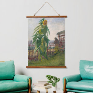 Tapiz Con Marco De Madera Arte Vintage Estético Van Gogh Jardín de Girasoles