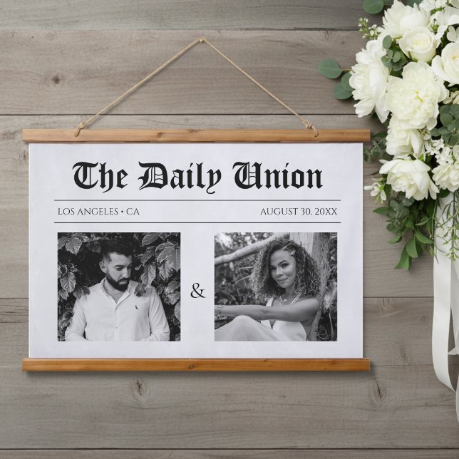 Tapiz Con Marco De Madera Artículo de periódico Boda (Subido por el creador)