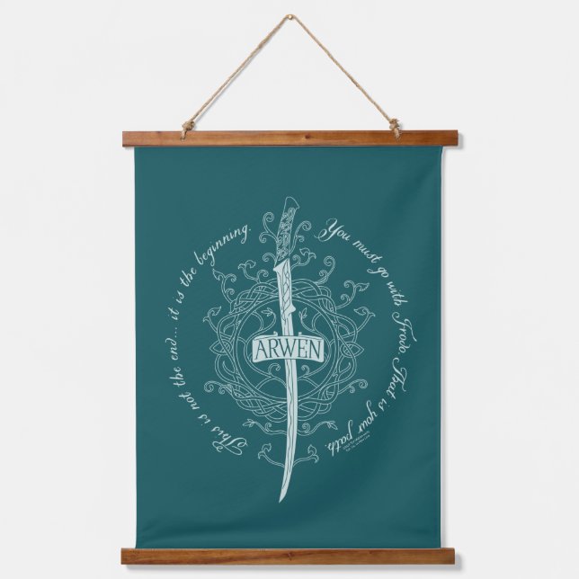 Tapiz Con Marco De Madera ARWEN™ Elven Sword Quote (Anverso)
