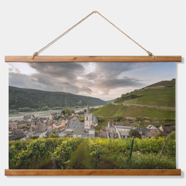 Tapiz Con Marco De Madera Assmannshausen Alemania (Anverso )