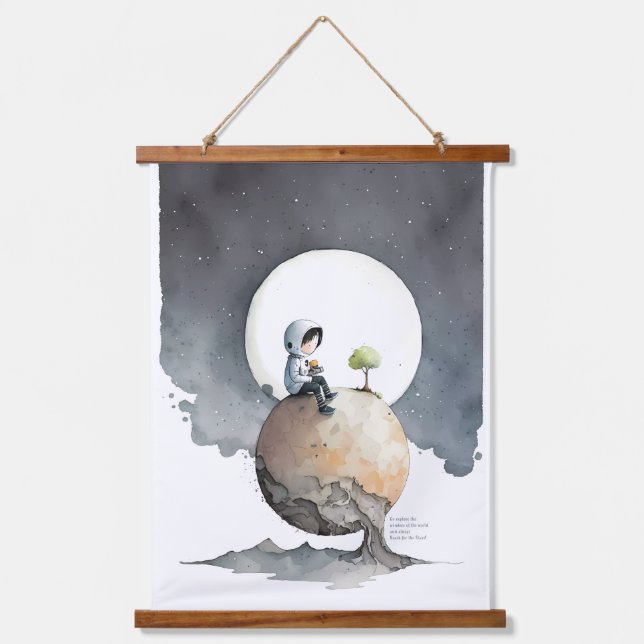 Tapiz Con Marco De Madera Astronauta (Anverso)