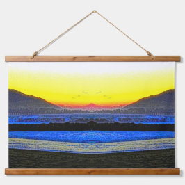Tapiz Con Marco De Madera Atardecer Místico Doble Visión 