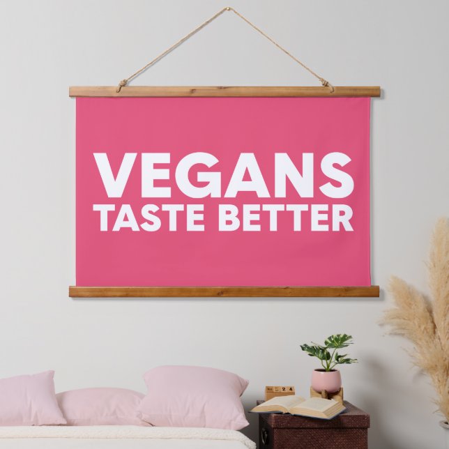 Tapiz Con Marco De Madera Atractivo Vegano (Dormitorio)