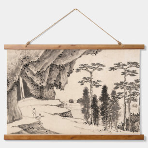 Tapiz Con Marco De Madera Atrapado colgante de paisajes orientales