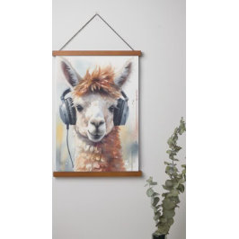 Tapiz Con Marco De Madera Auriculares blancos de alpaca con auriculares