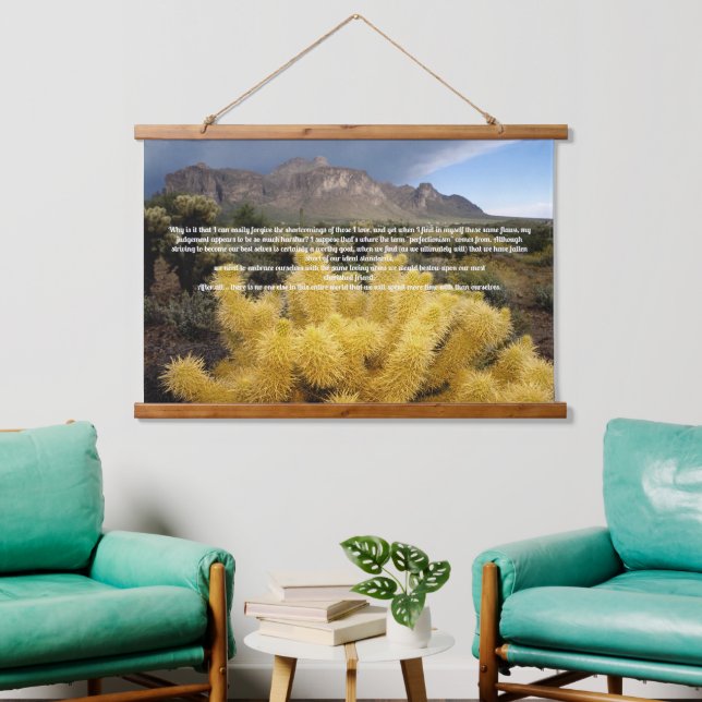 Tapiz Con Marco De Madera Autoperdón Inspirador (Sala de estar)