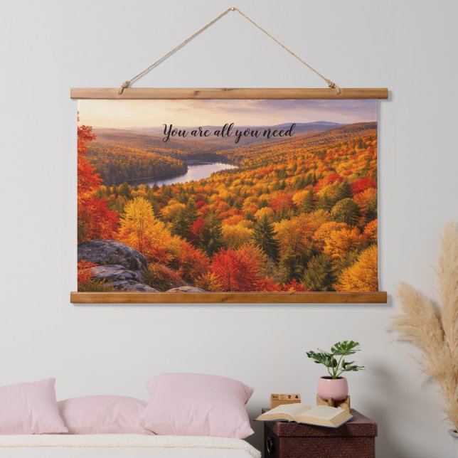 Tapiz Con Marco De Madera Autumn Landscape Wall Tapestry Gift (Dormitorio)
