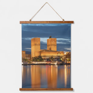 Tapiz Con Marco De Madera Ayuntamiento de Oslo Noruega