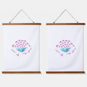 Tapiz Con Marco De Madera Azul de flor de maíz claro, Megenta cielo, Girona