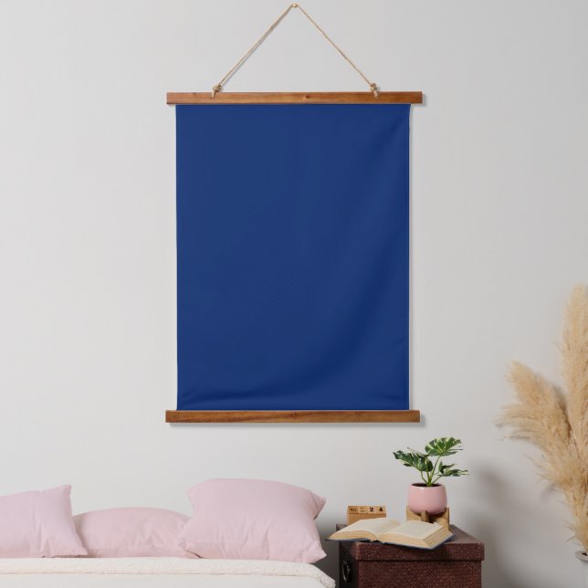 Tapiz Con Marco De Madera Azul Marino 26"x36" Vertical (Dormitorio)
