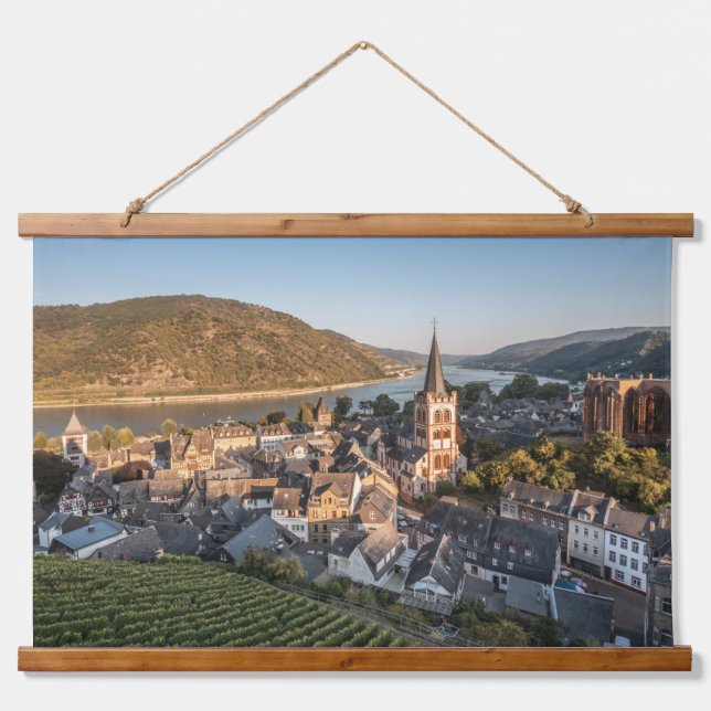 Tapiz Con Marco De Madera Bacharach Rhein (Anverso )