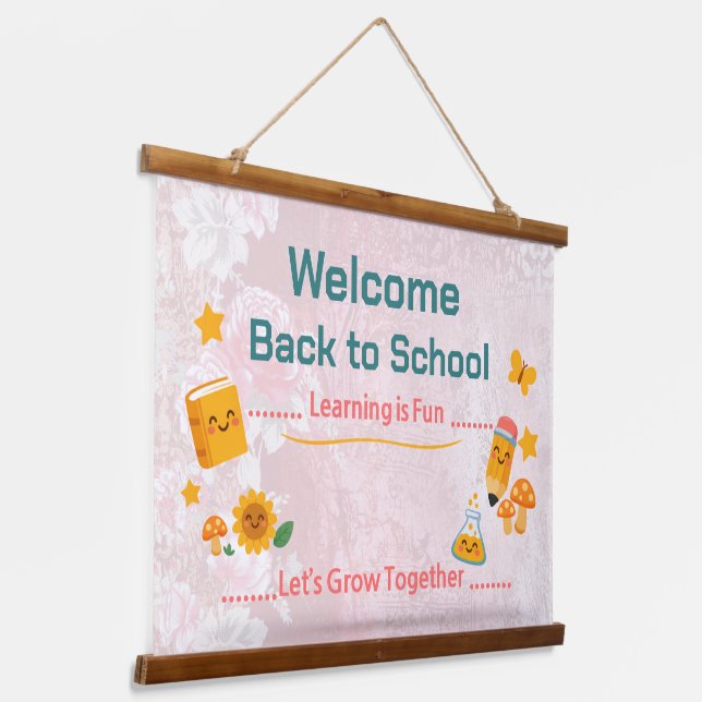 Tapiz Con Marco De Madera Back to School Tapestry Welcome Classroom Decor (Angular)
