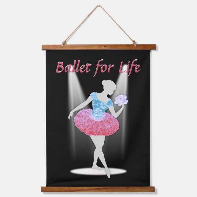 Tapiz Con Marco De Madera Bailarina de Ballet para la Vida (Anverso)
