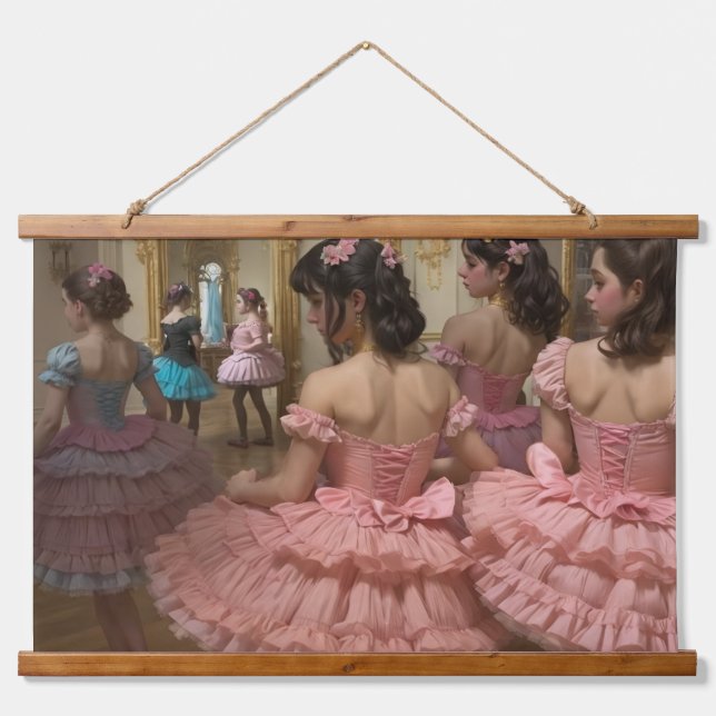 Tapiz Con Marco De Madera Bailarinas en una gran sala de estilo rocóco (Anverso )