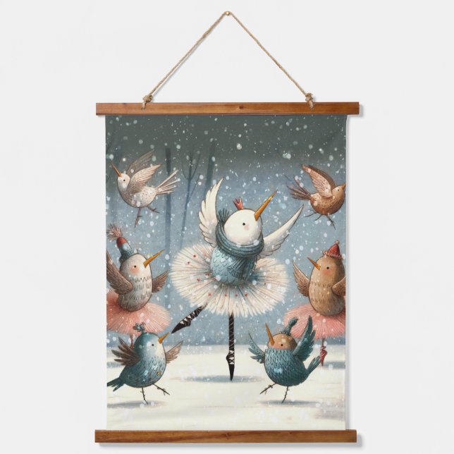 Tapiz Con Marco De Madera Baile de nieve (Anverso)