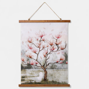 Tapiz Con Marco De Madera Bajo el árbol de la magnolia