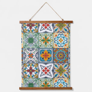 Tapiz Con Marco De Madera Baldosas inspiradas por Talavera
