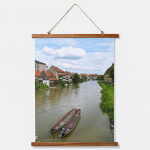 Tapiz Con Marco De Madera Bamberg Baviera Río Regnitz Efecto de Pintura Arte