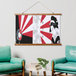 Tapiz Con Marco De Madera Bambú Japonés