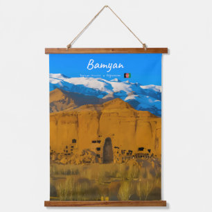Tapiz Con Marco De Madera Bamyan, Afganistán - Valle del acantilado de Buda
