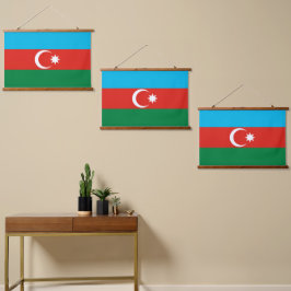Tapiz Con Marco De Madera Bandera de Azerbaiyán