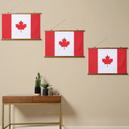 Tapiz Con Marco De Madera Bandera de Canadá