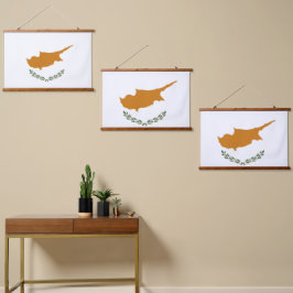 Tapiz Con Marco De Madera Bandera de Chipre