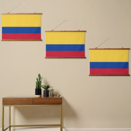 Tapiz Con Marco De Madera Bandera de Colombia