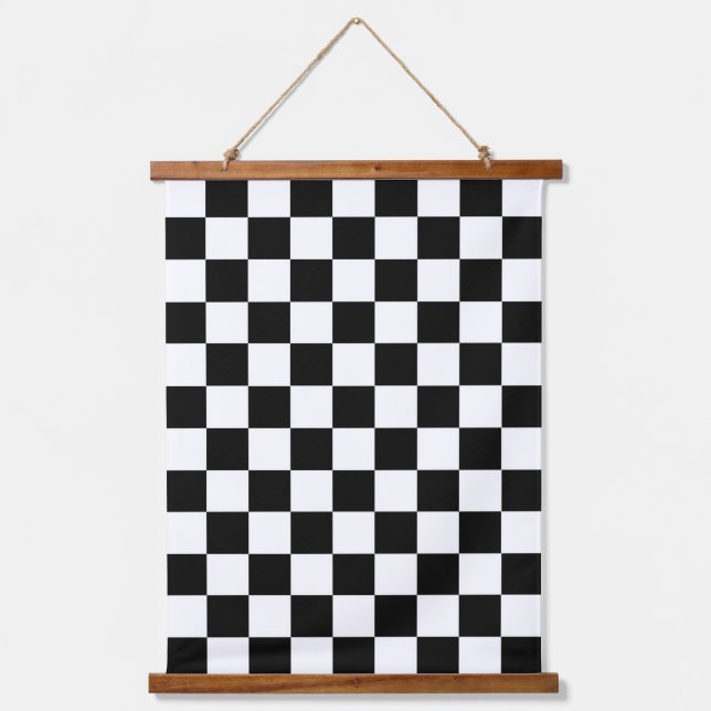 Tapiz Con Marco De Madera Bandera de cuadros (Anverso)