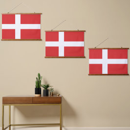 Tapiz Con Marco De Madera Bandera de Dinamarca