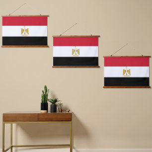 Tapiz Con Marco De Madera Bandera de Egipto
