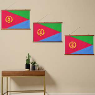 Tapiz Con Marco De Madera Bandera de Eritrea