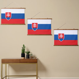 Tapiz Con Marco De Madera Bandera de Eslovaquia