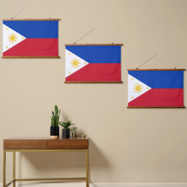 Tapiz Con Marco De Madera Bandera de Filipinas