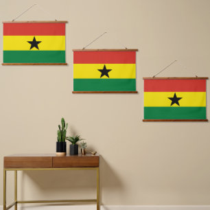 Tapiz Con Marco De Madera Bandera de Ghana