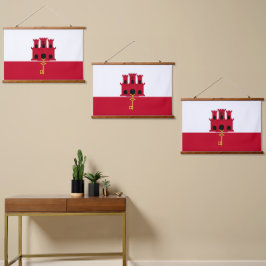 Tapiz Con Marco De Madera Bandera de Gibraltar