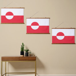 Tapiz Con Marco De Madera Bandera de Groenlandia