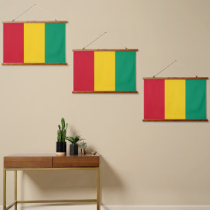 Tapiz Con Marco De Madera Bandera de Guinea