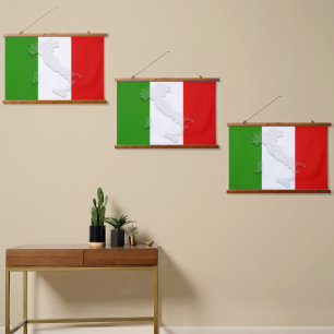 Tapiz Con Marco De Madera Bandera de Italia