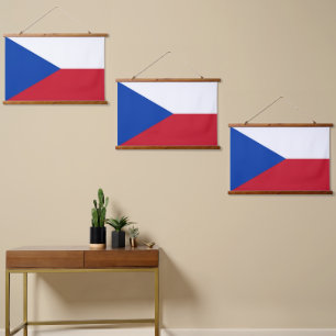 Tapiz Con Marco De Madera Bandera de la República Checa