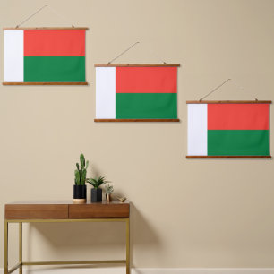Tapiz Con Marco De Madera Bandera de Madagascar